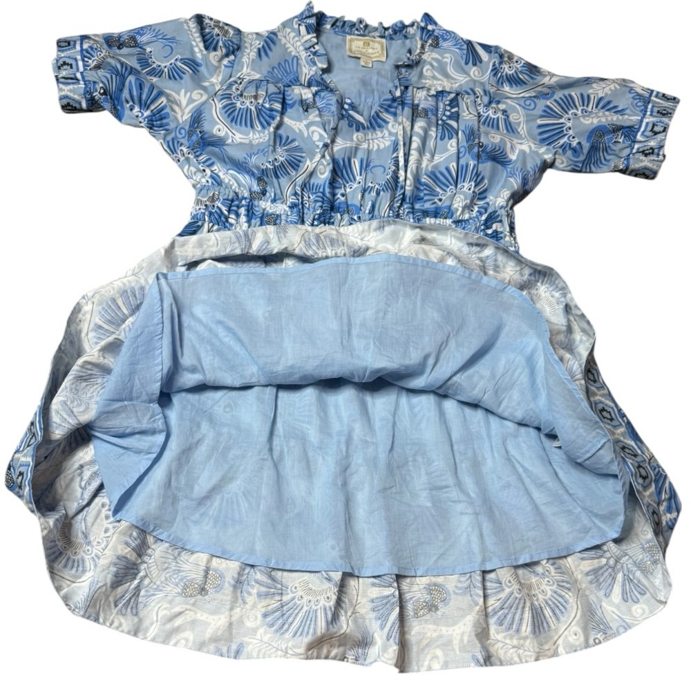 Sail to Sable CK Bradley Print Puff Sleeve Cotton Dress with Tassels size L - Picture 6 of 13